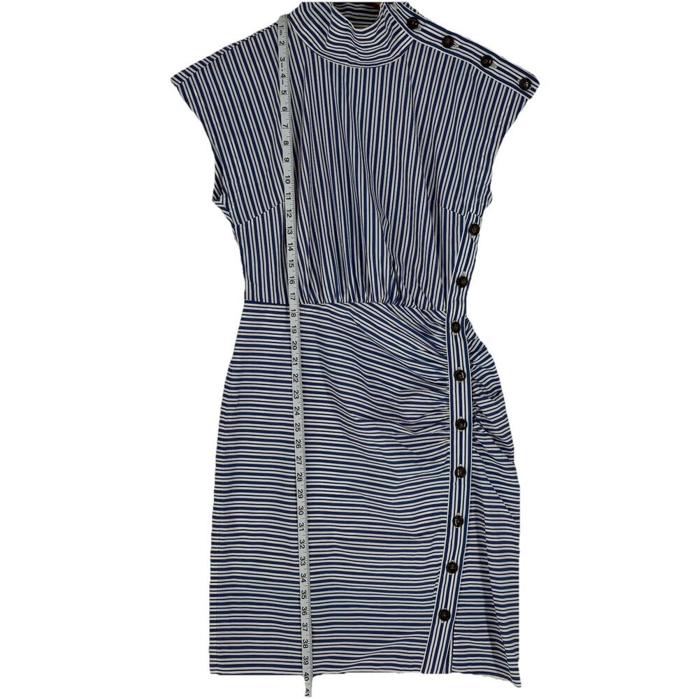 VERONICA BEARD Arabel gathered striped cotton-blend poplin dress Size 6 - Picture 4 of 12